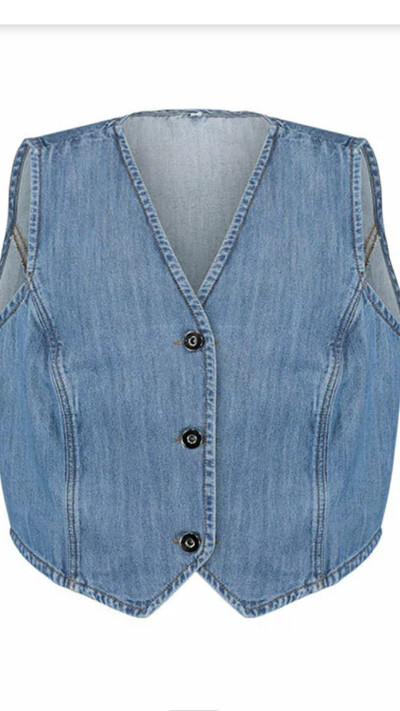 Foto colete jeans azul claro izzat