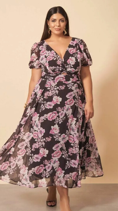 Foto vestido midi no flowers quebela