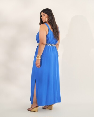 Fotovestido longo com argolas quebela