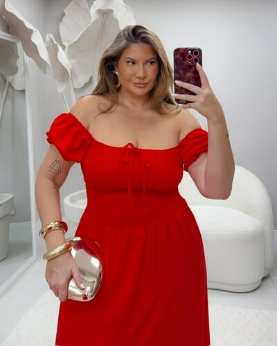 FotoPre venda vestido cigana vermelho viscolinho marianina