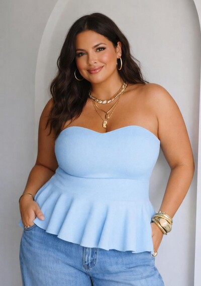 Foto blusa peplum tricot modal planet provador