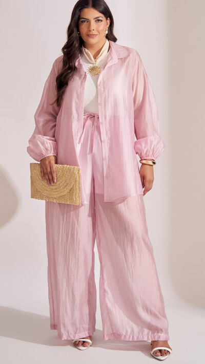 Foto calca reta liocel forro de shorts collab kayla