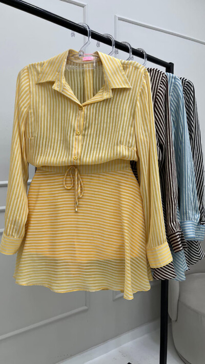 Foto Conjunto voil stripes hotpink