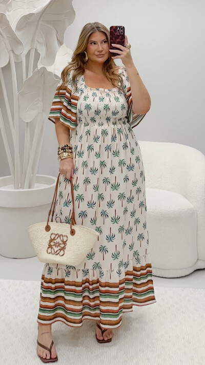 Foto vestido longo coqueiro viscolinho lore