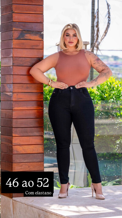 Foto Calca skinny jeans black elastano alessandra
