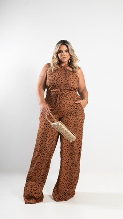 Foto pre venda cropped animal print milan