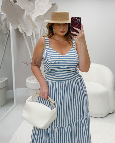 Fotovestido stripes em sarjado brunf