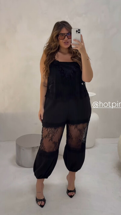 Foto conjunto renda aladin hotpink