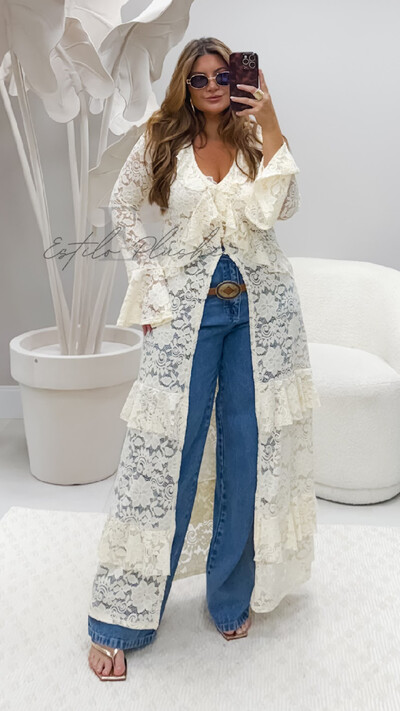 Foto calca jeans reta bolso quadrado street blue medio brunah