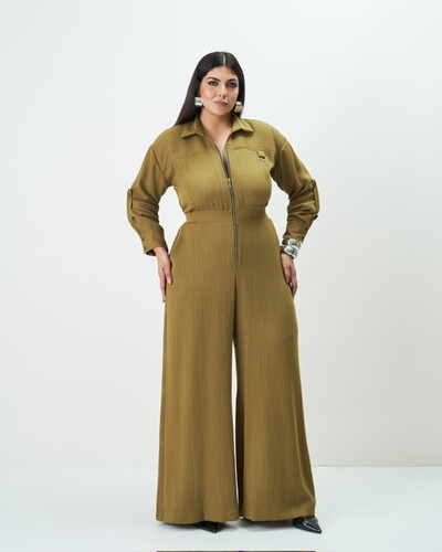 Foto macacao pantalona ziper quebela