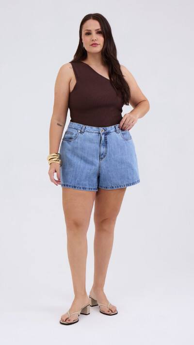 Foto shorts jeans comfort azul izzat