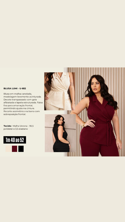 Foto Blusa lumi malha canelada transpasse upper