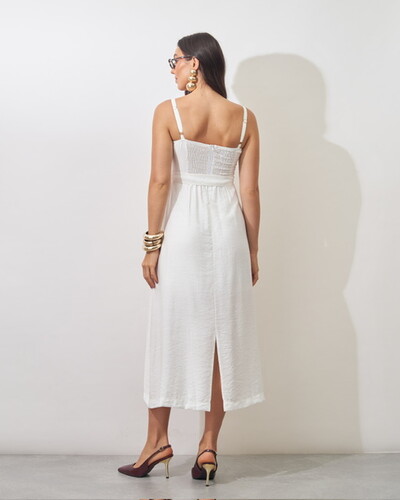 Fotovestido viscose poliamida prespontado faixa elisabeth kayla