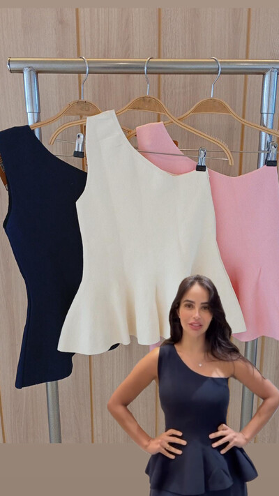 Foto Blusa peplum aurora trico modal planet