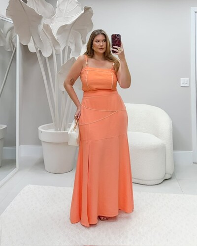 Foto pre venda conjunto orange com vies sereia bellah