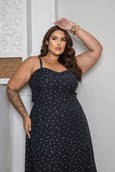 FotoVestido midi poa divas