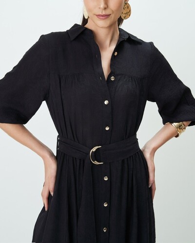 Fotovestido chemise midi paisley quebela