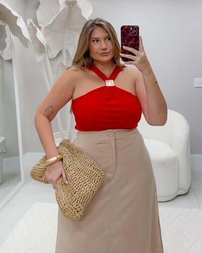 Foto Pre venda blusa canelada com fivela dourada duas