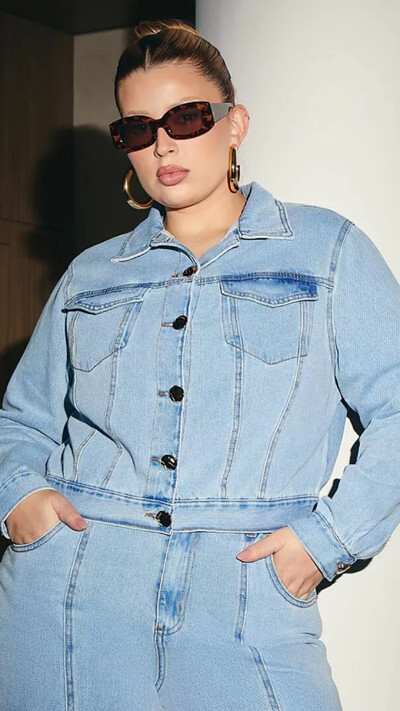 Foto jaqueta jeans curvy blue izzat