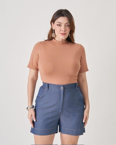 Foto blusa poliamida gola com manga curta upper