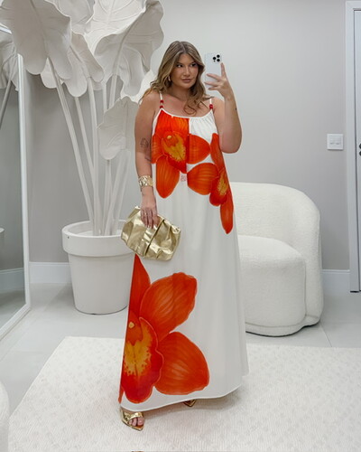 Foto Pre venda vestido longo maxi flower duas