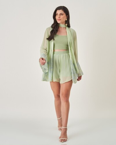 Foto shorts alicia kayla liso e forro