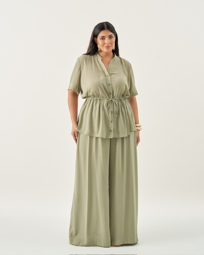 Foto conjunto camisa parka+ calca fluida quebela