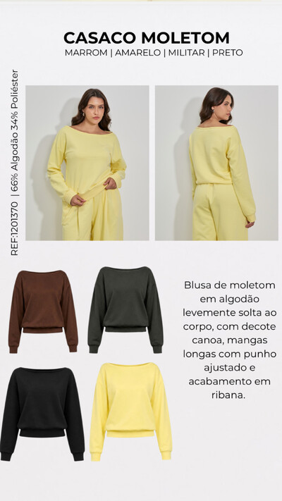 Foto blusa moletom algodao kayla