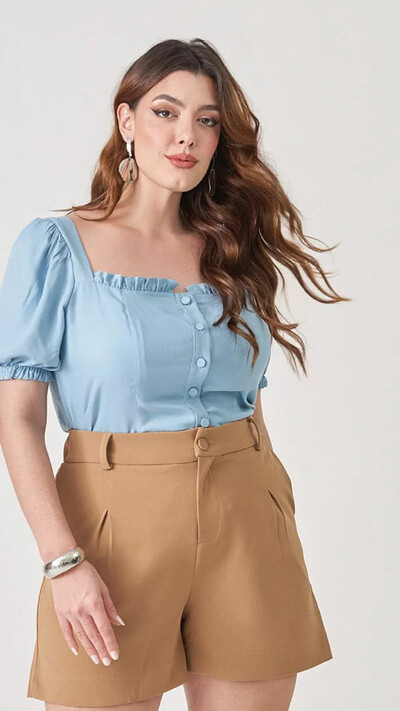 FotoBlusa botao princesa nina viscose upper