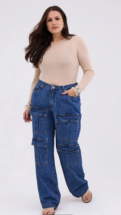 Fotocalca cargo jeans 4 bolsos frontais izzat