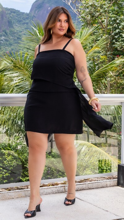 Foto pre venda macaquinho viscose com poliamida assimetrico mr fr