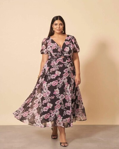 Foto PROMO SEM TROCA Vestido estampado floral quebela