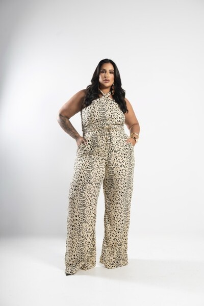 Fotopre venda calca reta crepe italy animal print sutileza milan