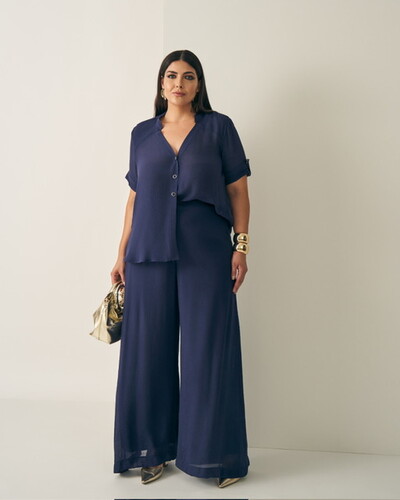 Foto conjunto summer camisa+ calca reta quebela