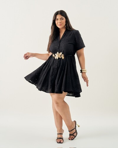 Foto vestido em lasie de algodao quebela