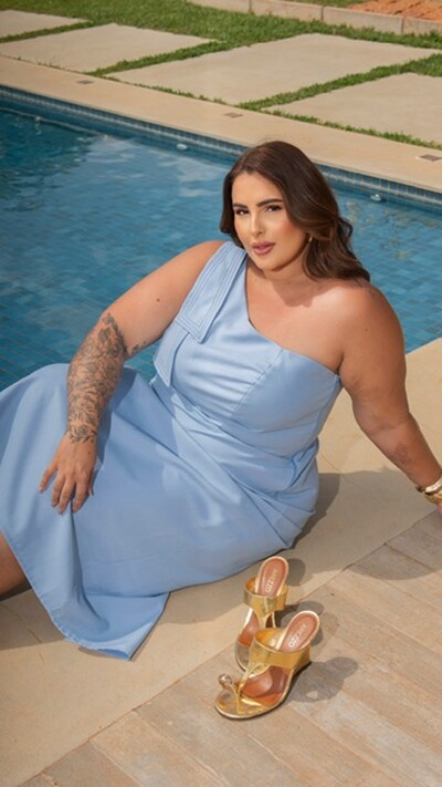 Fotopre venda vestido ombro unico viscolinho divas