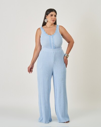 Foto regata malha kayla com renda e botao