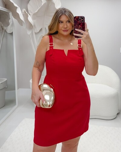 Fotopre venda vestido viscose sarjado decote aro v rosamili