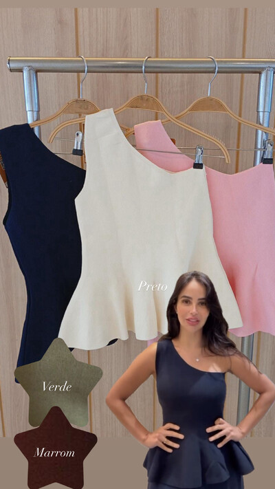 Foto Blusa peplum aurora trico modal planet