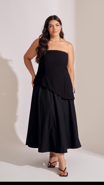 Foto blusa tomara que caia viscose collab kayla