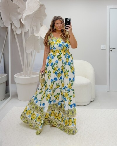 Foto vestido longo lemon quebela