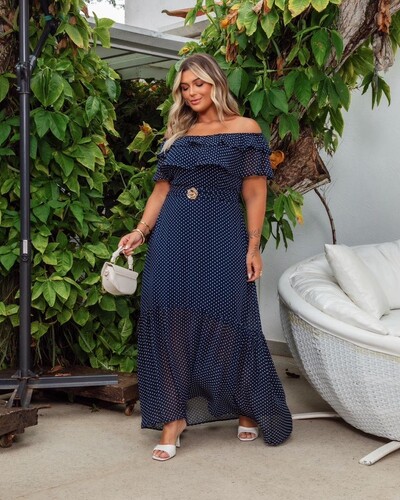 Foto pre venda vestido longo poa fabiola mr fr