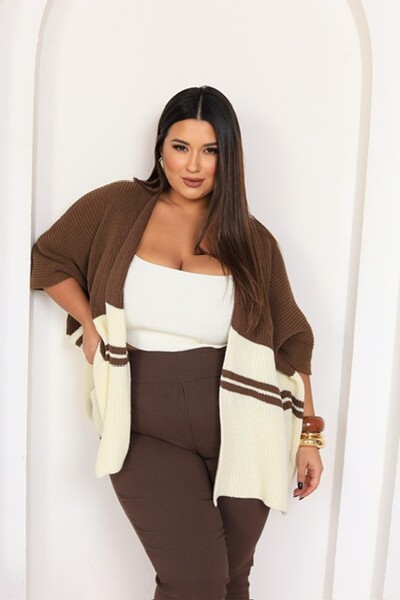 FotoPoncho bicolor tricot