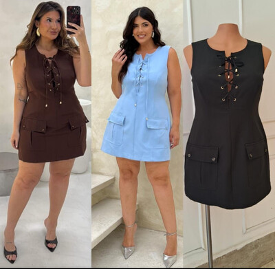 Foto vestido ilhos alfaiataria hotpink