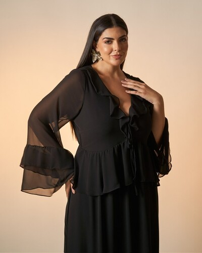 Foto vestido chiffon lina kayla