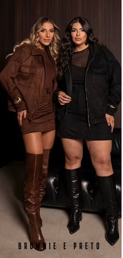 Foto pre venda conjunto saia e jaquetao suede divas