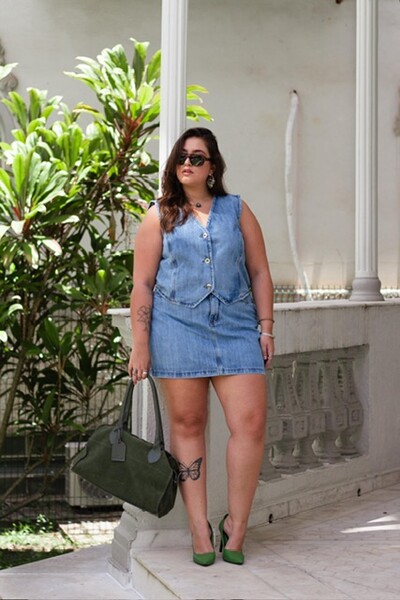 Fotocolete jeans azul claro izzat