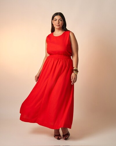 Fotosaia viscose e linho clea midi kayla