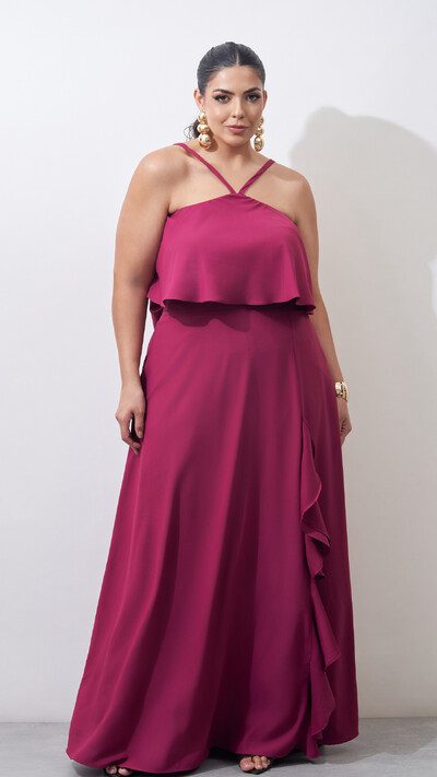 Foto saia longa lidia crepe kayla