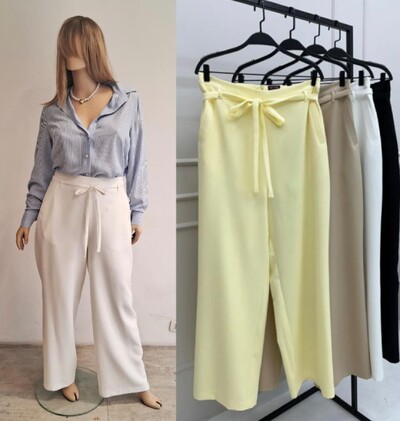 Foto calca alfaiataria viegas com faixa hotpink